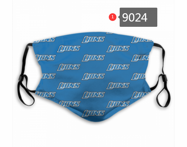 2020 NFL Detroit Lions #1 Dust mask with filter